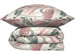 Bettwäsche SCHIESSER "Camilla aus weicher Baumwolle mit floralem Muster", rosa, B/L: 155cm x 220cm, 1 Stk., 1 Stk., Renforcé, B/L: 80cm x 80cm, 2, Renforcé, Obermaterial: 100% Baumwolle, Bettwäsche, Bettwäsche, MADE IN GREEN by OEKO-TEX
