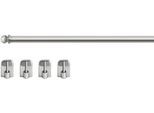 Vitragenstange GOOD LIFE "Kugel" Gr. 4, grau (nickelfarben), Ø:7mm, Kunststoff, Metall, Gardinenstangen, Vitragenstange
