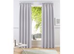 Vorhang OTTO HOME "Raja, Gardinen mit Kräuselband, Vorhänge Wohnzimmer" Gr. 3, grau (silbergrau), B:140cm H:225cm, Polyester, Recyceltes Material, Gardinen, Vorhang, 2er-Set, Bestseller, einfarbig, modern, pflegeleicht, Mikrofaser, Topseller