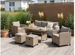 Gartenlounge-Set KONIFERA "Amsterdam", beige, Polyrattan, Sitzmöbel-Sets, Gartenlounge-Set, Stahl, Ablagefläche unter dem Tisch, Loungeset, Topseller