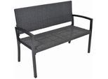 Sitzbank mit Lehne Schwarz Sanremo B:116 cm