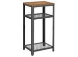 Boxxx Beistelltisch, Braun, Schwarz, Metall, Holzwerkstoff, Vintage, rechteckig, eckig, 30x75x40 cm, offenes Fach, einfacher Aufbau, Wohnzimmer, Wohnzimmertische, Beistelltische, Beistelltische Metall