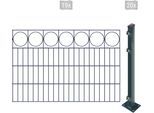 Doppelstabmattenzaun ARVOTEC "EASY 80 zum Aufschrauben "Ring" mit Zierleiste", grau (anthrazit), H:80cm, Kunststoff, Stahl, Zaunelemente, Zaunhöhe 80 cm, Zaunlänge 2 - 60 m