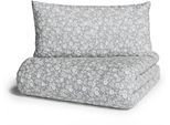 Bettwäsche OTTO HOME "Mariby", grau, B/L: 135cm x 200cm, 1 Stk., 1 Stk., Renforcé, B/L: 40cm x 80cm, 2, Renforcé, Obermaterial: 100% Baumwolle, Bettwäsche, Bettwäsche, mit feinem Blümchen Design, skandinavisch, romantische Bettwäsche