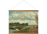 Leinwandbild ART FOR THE HOME "Dutch Landscape", bunt (farbe bild(er): mehrfarbig), B:80cm H:150cm T:2,3cm Ø:2,3cm, Leinen, Bilder, Leinwandbild, Hängendes Poster Leinen Holländische Landschaft 60 cm x 80 cm