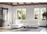 Ecksofa COTTA "Pike L-Form, B: 266 cm", bianco, B:266cm H:90cm T:217cm, GEDECKTES RINDSLEDER, Sofas, Ecksofa, optional Bettfunktion & Bettkasten