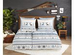 Wendebettwäsche GOOD MORNING "Aila", blau, B/L: 155cm x 220cm, 1 Stk., 1 Stk., Flanell, B/L: 80cm x 80cm, 2 Stk., Flanell, Obermaterial: 100% Baumwolle, Bettwäsche, Wendebettwäsche, Flanell, Biber, Winter, Warm, Reißverschluss, Wendeoptik, Winter