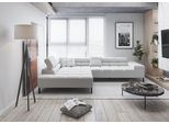Ecksofa HOME AFFAIRE "Ancona New, wahlweise motorische Sitztiefenverstellung, auch in Cord", silber, B:321cm T:216cm, 100% Polyester, Sofas, Ecksofa, feine Steppung, mit Kopfteilverstellung, 3 Zierkissen, L-Form