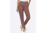 Schlupfhose INSPIRATIONEN, Damen, Gr. 24, Kurzgrößen, braun (rotbraun, weiß, bedruckt), 100% Viskose, bedruckt, gemustert, gepunktet, mehrfarbig, lang, Hosen Schlupfhose