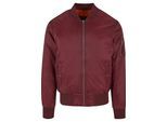 Anorak URBAN CLASSICS "Urban Classics Herren Basic Bomber Jacket", Herren, Gr. S, burgundy, 100% Polyamid, unifarben, normal, amerikanischer Ausschnitt, Jacken