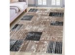 Teppich OTTO HOME "Lunari, Vintage-Karo Design" Gr. 8, braun, B:280cm H:9mm L:380cm, Kunstfaser, Teppiche, Teppich, modern, weiche Haptik, Wohnzimmer, Esszimmer, Schlafzimmer