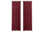Vorhang OTTO HOME "SOLA" Gr. 1, rot (dunkelrot), B:130cm H:145cm, Polyester, Polyester, Gardinen, blickdicht, Ösen-Aufhängung, wärmeabweisend,, 1er oder 2er Set