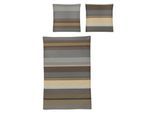 Bettwäsche IRISETTE "Sky 8424", gelb (safran), B/L: 240cm x 220cm, 1 Stk., 2 Stk., Mako-Satin, B/L: 80cm x 80cm, 3 Stk., Mako-Satin, Obermaterial: 100% Baumwolle, Bettwäsche, Bettwäsche, edel und hochwertig