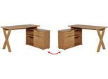 Eckschreibtisch JAHNKE "X-CLUB C 40 E", montana eiche, montana eiche, montana eiche, montana eiche, B:140cm H:76cm T:95cm, Tische, Eckschreibtisch, wechselseitig montierbar, X-Gestell