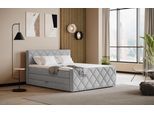 Boxspringbett COTTA "Tower inkl. Bettkasten, mit Keder in abgesetzter Farbe", light grau, keder: anthrazit, B:201cm L:228cm, 100% POLYESTER (PES), Komplettbetten, Boxspringbett, in verschiedenen Breiten, Härtegraden und Farben erhältlich