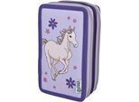 Federmäppchen SCOOLI "Tripledecker", Kinder, magic horse, Polyester, Schreibgeräteetuis Federmäppchen
