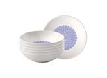 Schale VILLEROY & BOCH "Dessertschalen Fleur Couleur ø 13,2 cm 6er Set", blau (bleu), B:13,2cm H:3,8cm L:13,2cm Ø:13,2cm, Schüsseln, Schale, Spülmaschinenfest, Mikrowellensicher