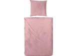 Bettwäsche PRIMERA "Uni Baumwolle", rosa (rose), B/L: 155cm x 220cm, 1 Stk., 1 Stk., Renforcé, B/L: 80cm x 80cm, 2 Stk., Renforcé, Obermaterial: 100% Baumwolle, Bettwäsche, Bettwäsche, im modernen Uni-Look