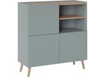 Highboard HOME AFFAIRE "Scandi", platin grau, jackson hickory, B:99,8cm H:105,3cm T:41,7cm, Holzwerkstoff, Sideboards, Highboard, Höhe 105 cm