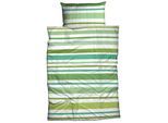 Bettwäsche CASATEX "Banda", grün, B/L: 155cm x 220cm, 1 Stk., 1 Stk., Satin, B/L: 80cm x 80cm, 2 tlg., Satin, Bezug: 100% Baumwolle, Bettwäsche, Bettwäsche, frische moderne Farben