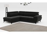 Ecksofa COTTA "Hudson L-Form, B: 256 cm", schwarz, B:256cm H:100cm T:207cm, Sofas, Ecksofa, mit Kopfteilverstellung, optional Bettfunktion & Bettkasten