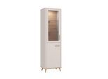 Vitrine HOME AFFAIRE "Darwen Vitrinenschrank, Glasschrank, Standvitrine, Highboard/Sideboard", weiß (kaschmir), B:58cm H:193cm T:40cm, Glas, Holzwerkstoff, MDF, Schränke, Vitrine, 2 Türen, 4 Einlegeböden, 5 Fächer, Gesamtmaße (B/T/H): 58/40/193 cm