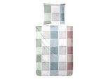 Bettwäsche PRIMERA "Mako-Satin-Bettwäsche Havana", blau, B/L: 135cm x 200cm, 1 Stk., 1 Stk., Mako-Satin, B/L: 80cm x 80cm, 2 Stk., Mako-Satin, Obermaterial: 100% Baumwolle, Bettwäsche, Bettwäsche, mit Karo Muster