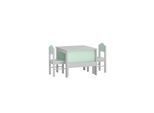 SoBuy Kindertisch mit 2 Stühlen und 2 Regalen Hellgrau 60x60x48cm Modern