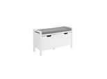 SoBuy Schuhbank mit einer Schublade Weiß 91x30x50cm Modern