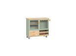 SoBuy Kücheninsel mit 2 Schubladen Grün 110x40x91,5cm Funktional