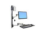 Ergotron LX Wall Mount System - Befestigungskit (Wandarm, Maushalterung, 2 Schienenabdeckungen, Tastaturarm, 2 Kabelkanäle, Handgelenkkissen, Wandschiene 10", Wandschiene 34", CPU Abstandhalter, Montagesystem mit CPU-Halterung und Armen, medium CP...