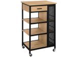Xora Servierwagen, Natur, Schwarz, Metall, Holzwerkstoff, 1 Schublade(n) Schubladen, rechteckig, 37x91x50 cm, Stauraum, offenes Fach, Esszimmer, Barmöbel, Barwagen