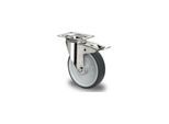 CASCOO Lenkrolle mit Totalfeststeller ø 100 mm Serie P2W2 Gleitlager Edelstahl (TIP26S0100P2W2L0N)