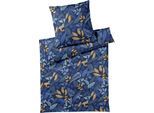 Bettwäsche ELEGANTE "Phantasy", blau (nachtblau camel), B/L: 135cm x 200cm, 1 Stk., 1 Stk., Mako-Satin, B/L: 80cm x 80cm, 2 Stk., Mako-Satin, Obermaterial: 100% Baumwolle, Bettwäsche, Bettwäsche, angenehmes Hautgefühl