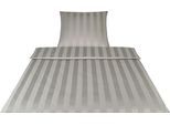 Bettwäsche ELEGANTE "Noblesse", silber (silberfarben), B/L: 135cm x 200cm, 1 Stk., 1 Stk., Mako-Satin, B/L: 80cm x 80cm, 2 Stk., Mako-Satin, Obermaterial: 100% Baumwolle, Bettwäsche, Bettwäsche, im modernen Streifendesign