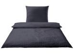 Bettwäsche ELEGANTE "Chelsea", grau (anthrazit), B/L: 155cm x 220cm, 1 Stk., 1 Stk., Seersucker, B/L: 80cm x 80cm, 2 Stk., Seersucker, Obermaterial: 100% Baumwolle, Bettwäsche, Bettwäsche, gewebter Seersucker