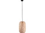Novel Hängeleuchte, Natur, Metall, Kunststoff, Naturmaterialien, 135 cm, Lampen & Leuchten, Innenbeleuchtung, Hängelampen, Pendelleuchten