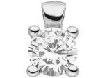 Kettenanhänger JOBO "Anhänger Silberanhänger 15 mm", silber 925, weiß, Schmuckanhänger, Damen, Silber 925 (Sterlingsilber), Kettenanhänger, 925 Silber rhodiniert mit Zirkonia