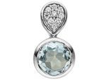 Kettenanhänger JOBO "Anhänger 12 mm", blau, blau, Schmuckanhänger, Damen, Silber 925 (Sterlingsilber), Kettenanhänger, 925 Silber mit Blautopas und 9 Zirkonia