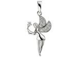 Kettenanhänger JOBO "Anhänger Elfe 24 mm", silber 925, weiß, Schmuckanhänger, Damen, Silber 925 (Sterlingsilber), Kettenanhänger, 925 Silber rhodiniert mit 16 Zirkonia
