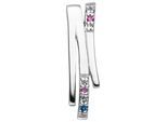 Kettenanhänger JOBO "Anhänger Silberanhänger 20 mm", mehrfarbig, mehrfarbig, Schmuckanhänger, Damen, Silber 925 (Sterlingsilber), Kettenanhänger, 925 Silber rhodiniert mit 7 bunten Zirkonia