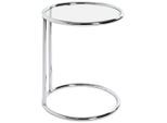 Beistelltisch, Chromfarben, Metall, Glas, rund, rund, 45x55x45 cm, gastro- und objekttauglich, einfacher Aufbau, Wohnzimmer, Wohnzimmertische, Beistelltische, Beistelltische Metall