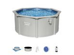 Bestway Pool SET 56566 , Blau, Grau , Metall, Kunststoff , Kreise , 120 cm , Freizeit & Co, Pools & Wasserspaß, Pools, Aufstellpools