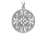 Kettenanhänger JOBO "Anhänger rund Ornament 22 mm", silber 925, weiß, Schmuckanhänger, Damen, Silber 925 (Sterlingsilber), Kettenanhänger, 925 Silber rhodiniert mit Zirkonia