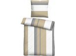 Bettwäsche "0360443", beige (kitt), B/L: 135cm x 200cm, 1 Stk., 1 Stk., Fleece, B/L: 80cm x 80cm, 2 Stk., Fleece, Obermaterial: 100% Polyester, CASTELL - MARKENBETTWÄSCHE, Bettwäsche, Bettwäsche, absolut flauschig, weich + wohlig warm, 100% Polyester, Reißverschluss