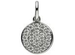 Kettenanhänger JOBO "Kleiner Anhänger rund 9 mm", silber 925, weiß, Schmuckanhänger, Damen, Silber 925 (Sterlingsilber), Kettenanhänger, 925 Silber rhodiniert mit 19 Zirkonia