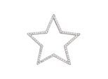 Sternanhänger JOBO "Anhänger Stern 33 mm", silber 925, weiß, Schmuckanhänger, Damen, Silber 925 (Sterlingsilber), 925 Silber rhodiniert mit 80 Zirkonia