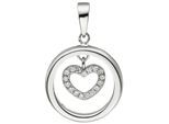 Herzanhänger JOBO "Anhänger Herz 14 mm", silber 925, weiß, Schmuckanhänger, Damen, Silber 925 (Sterlingsilber), 925 Silber rhodiniert mit 21 Zirkonia