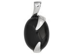 Kettenanhänger JOBO "Anhänger oval 23 mm", schwarz, schwarz, Schmuckanhänger, Damen, Silber 925 (Sterlingsilber), Kettenanhänger, 925 Silber rhodiniert mit Onyx