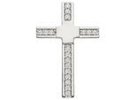 Kreuzanhänger JOBO "Anhänger Kreuz Silberkreuz 29 mm", silber 925, weiß, Schmuckanhänger, Damen, Silber 925 (Sterlingsilber), 925 Silber rhodiniert mit 18 Zirkonia